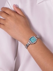 Radley Silver Silver & Aqua Stone Set Case Bracelet Watch RY4661 - Image 2 of 3