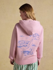 Joules Pink Beach Graphic Unisex Oversized Hoodie - Image 4 of 11