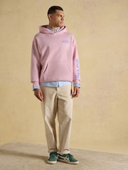 Joules Pink Beach Graphic Unisex Oversized Hoodie - Image 8 of 11