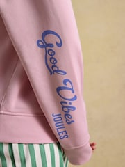 Joules Pink Beach Graphic Unisex Oversized Hoodie - Image 9 of 11