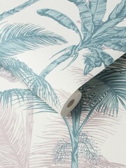 Graham & Brown Blush/Green Jungle 10M Wallpaper - Image 3 of 3