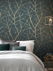 Graham & Brown Teal/Copper Boreas 10M Wallpaper - Image 1 of 3