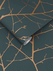 Graham & Brown Teal/Copper Boreas 10M Wallpaper - Image 3 of 3