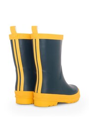 Hatley Navy & Yellow Matte Rain Wellies - Image 3 of 5