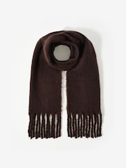 Mint Velvet Brown Brushed Tassel Scarf - Image 1 of 3