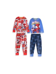 Vanilla Underground Red Spidey and His Amazing Friends Character Long Sleeve Long Leg Pyjamas Set Multi-Pack of 2 - Image 1 of 6