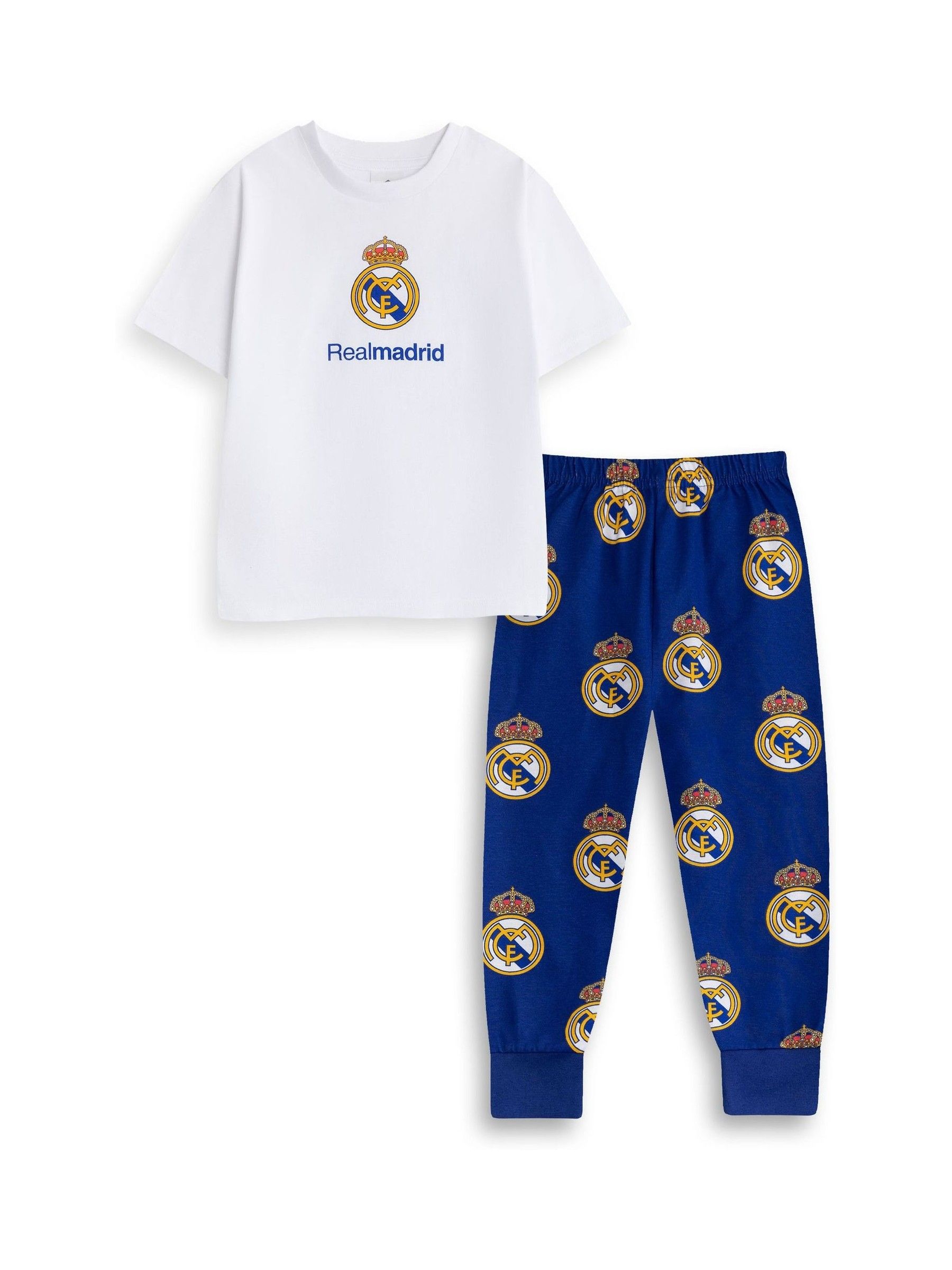 Real Madrid Men's Multicolor Boy's Short Sleeve Long Leg Pyjama Set | Multicoloured | Official Merch | Size: 13-14 Years - Image 2