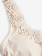 Mint Velvet Cream 3D Floral Embroidery Tummy Control Scoop Swimsuit - Image 2 of 3