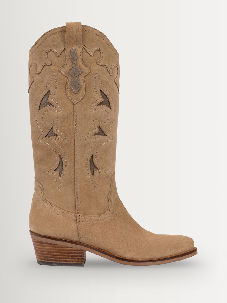 Penelope Chilvers Taupe Brown Jasmine Cowboy Boots - Image 1 of 4
