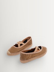 Penelope Chilvers Gold Chico Espadrille Cross Strap Shoes - Image 8 of 10