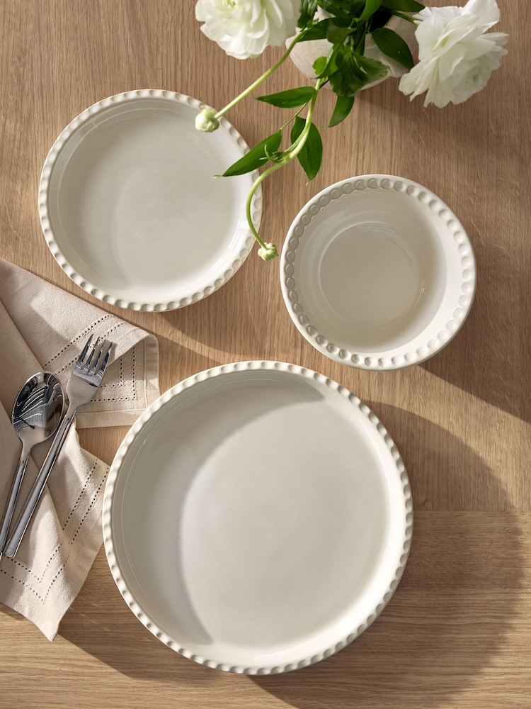 12 Piece Cream Beatrice Dinner Set - Image 1 of 5