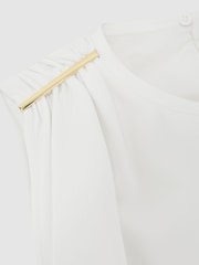 Reiss Ivory Bronte Jersey Fitted Sleeveless Midi Dress - Image 6 of 6
