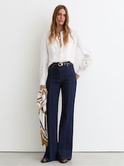 Reiss Ivory Ida Linen Embroidered Blouse - Image 3 of 7