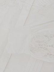 Reiss Ivory Ida Linen Embroidered Blouse - Image 7 of 7