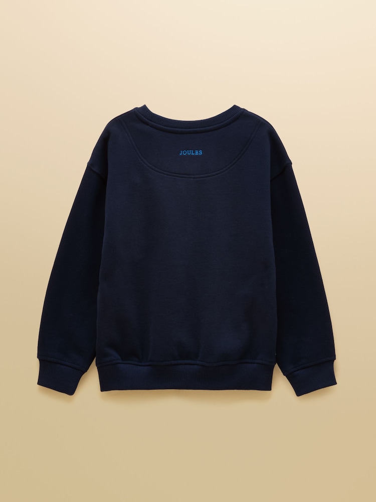 Joules Kids' Hudson Navy Dino Applique Sweatshirt - Image 2 of 4 Joules Kids' Hudson Navy Dino Applique Sweatshirt - Image 2 of 4