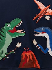 Joules Kids' Hudson Navy Dino Applique Sweatshirt - Image 3 of 4