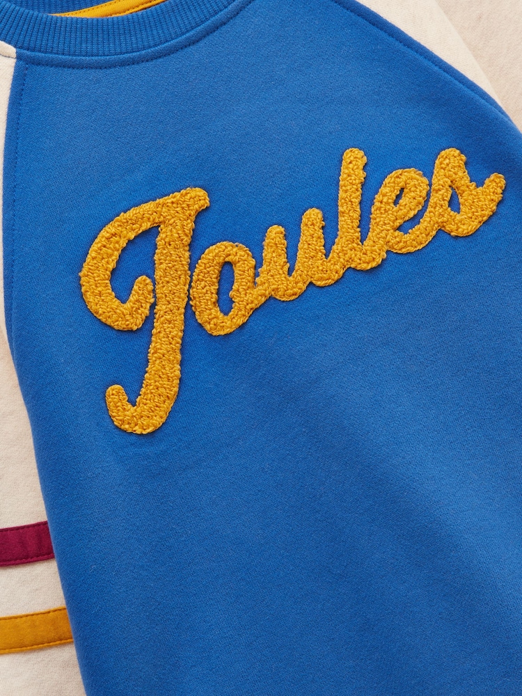 Joules Boys' Rowan Blue Raglan Sweatshirt - Image 3 of 3 Joules Boys' Rowan Blue Raglan Sweatshirt - Image 3 of 3