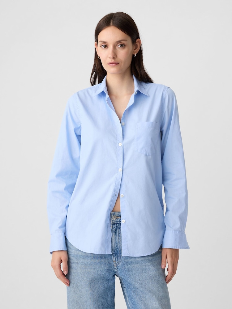 Gap Blue Classic Shirt - Image 1 of 6 Gap Blue Classic Shirt - Image 1 of 6