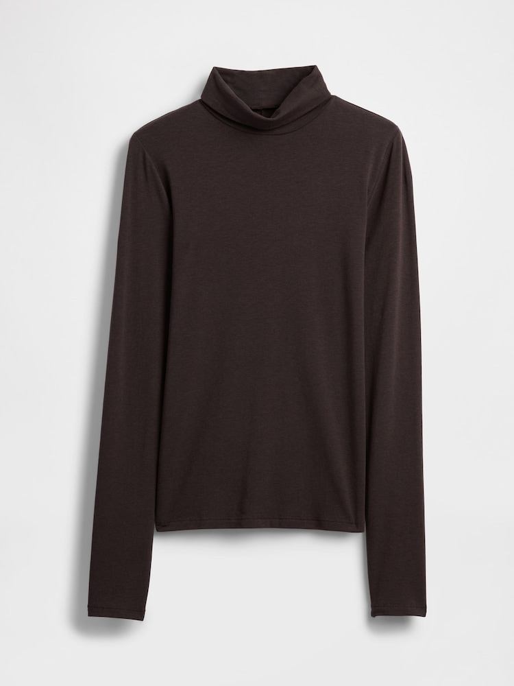 Gap Brown Featherweight Turtle Neck T-Shirt - Image 2 of 2 Gap Brown Featherweight Turtle Neck T-Shirt - Image 2 of 2