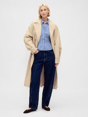 Gap Blue Stripe Cotton Poplin Fitted Shirt - Image 3 of 3