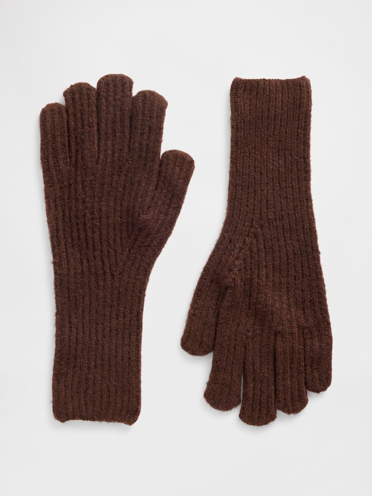 Gap Brown CashSoft Ribbed Gloves - Image 1 of 1 Gap Brown CashSoft Ribbed Gloves - Image 1 of 1
