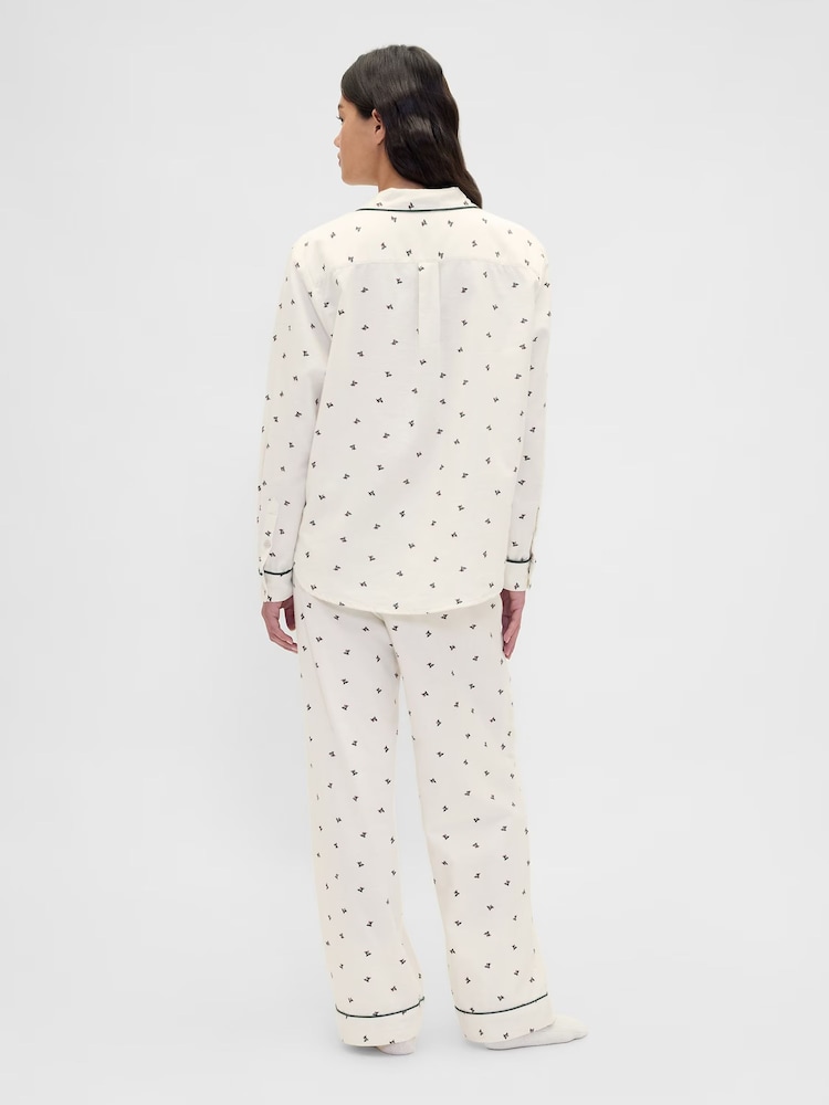 Gap Cream Adult Flannel Pyjama Set - Image 2 of 2 Gap Cream Adult Flannel Pyjama Set - Image 2 of 2