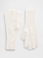 Gap White CashSoft Ribbed Gloves - Image 1 of 1