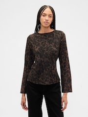 Gap Animal Bell Sleeve Boatneck Top - Image 1 of 5
