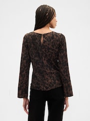Gap Animal Bell Sleeve Boatneck Top - Image 2 of 5