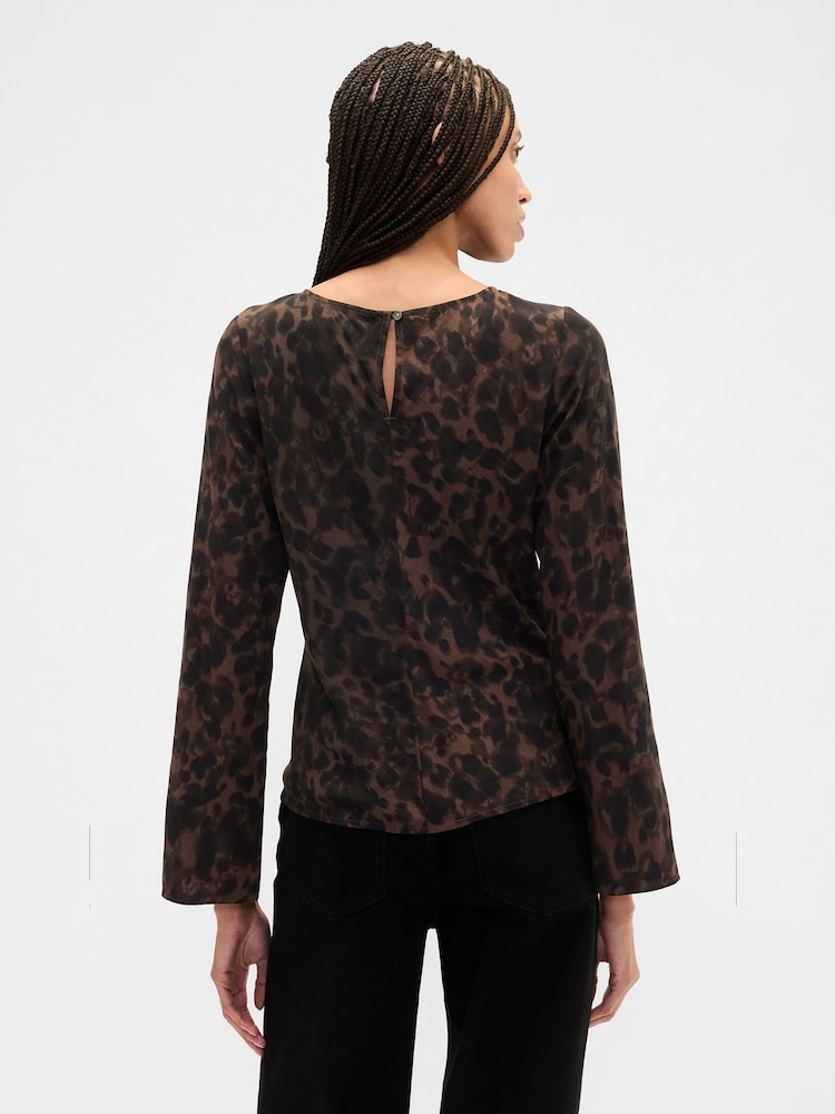 Gap Animal Bell Sleeve Boatneck Top - Image 2 of 5 Gap Animal Bell Sleeve Boatneck Top - Image 2 of 5