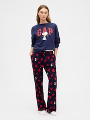 Gap Black Peanuts Relaxed Flannel Pyjama Bottoms - Image 1 of 4
