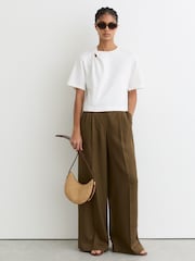 Reiss Natural Harriet Raffia-Effect Half-Moon Shoulder Bag - Image 4 of 8