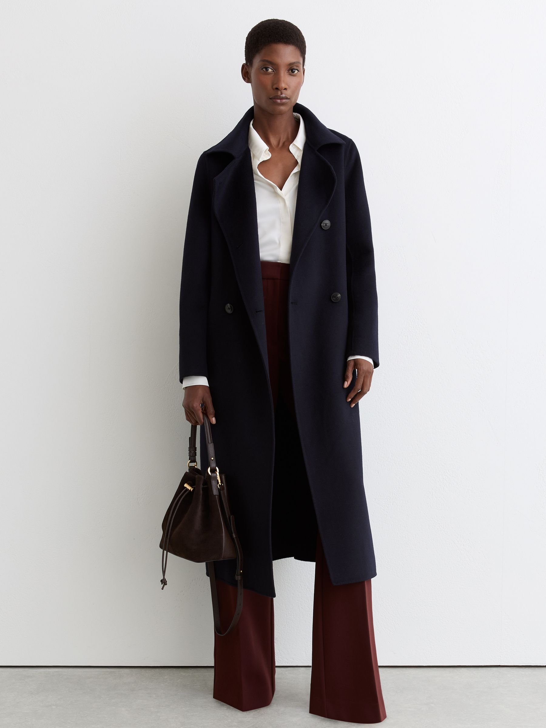 Buy Reiss Chocolate Esther Suede and Leather Bucket Bag from Next USA