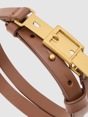Reiss Tan Cora Leather Buckle-Hardware Belt - Image 4 of 4