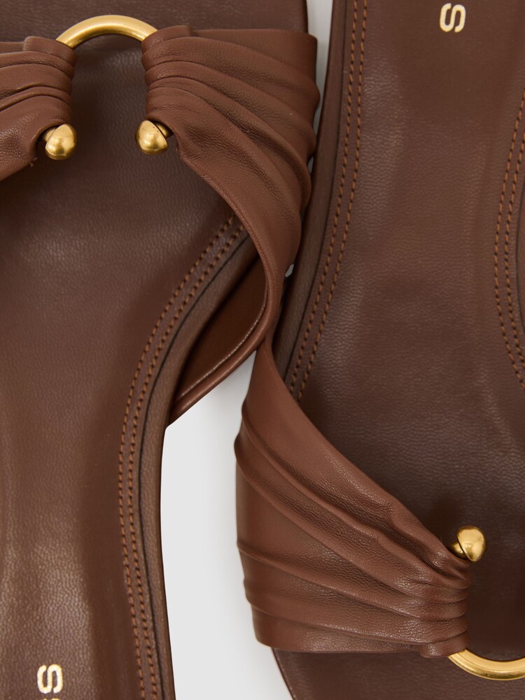Reiss Tan Alana Leather Open-Ring Flat Sandals - Image 6 of 6 Reiss Tan Alana Leather Open-Ring Flat Sandals - Image 6 of 6