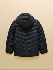Joules Kids' Cairn Navy Dino Showerproof Padded Coat - Image 2 of 5