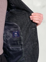 Brook Taverner Blue Herringbone British Wool Jacket - Image 4 of 5