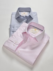 Brook Taverner Pink Fine Stripe Cotton Shirt - Image 4 of 5