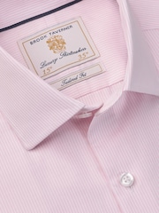 Brook Taverner Pink Fine Stripe Cotton Shirt - Image 5 of 5