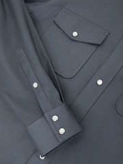 Reiss Airforce Blue Mcrae Twin-Pocket Overshirt with Stretch - Image 7 of 7
