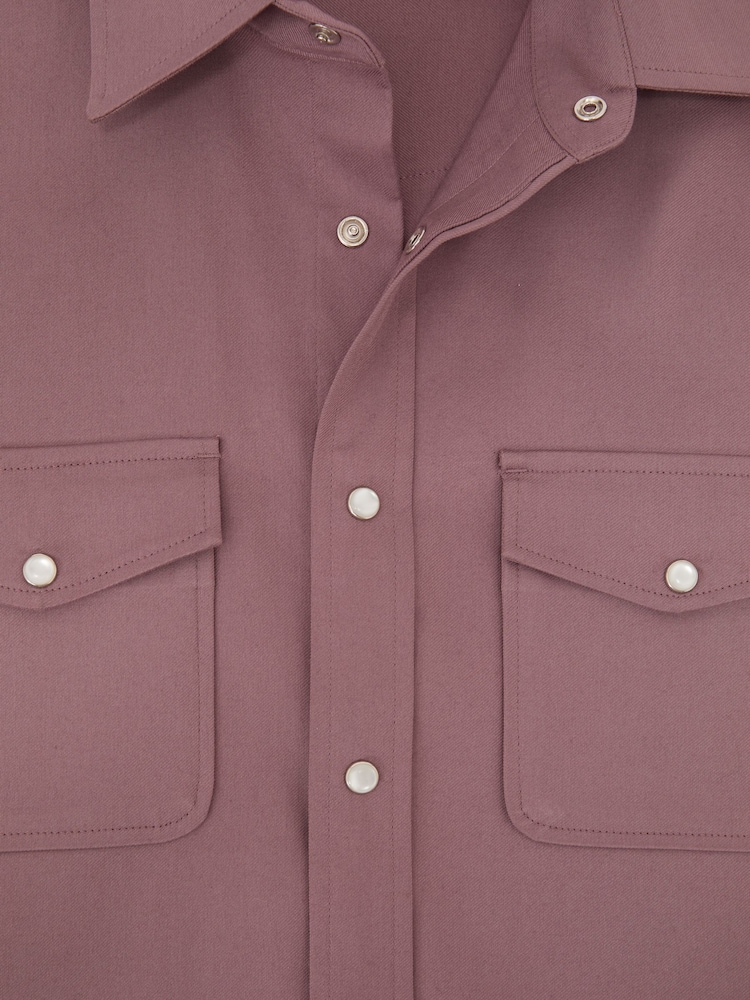 Reiss Raspberry Pink Mcrae Twin-Pocket Overshirt with Stretch - Image 7 of 7