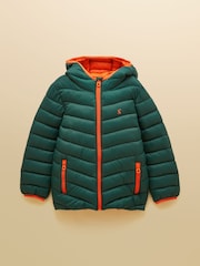 Joules Kids' Cairn Dark Green Showerproof Padded Coat - Image 1 of 5