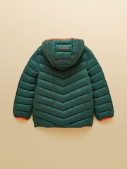 Joules Kids' Cairn Dark Green Showerproof Padded Coat - Image 2 of 5