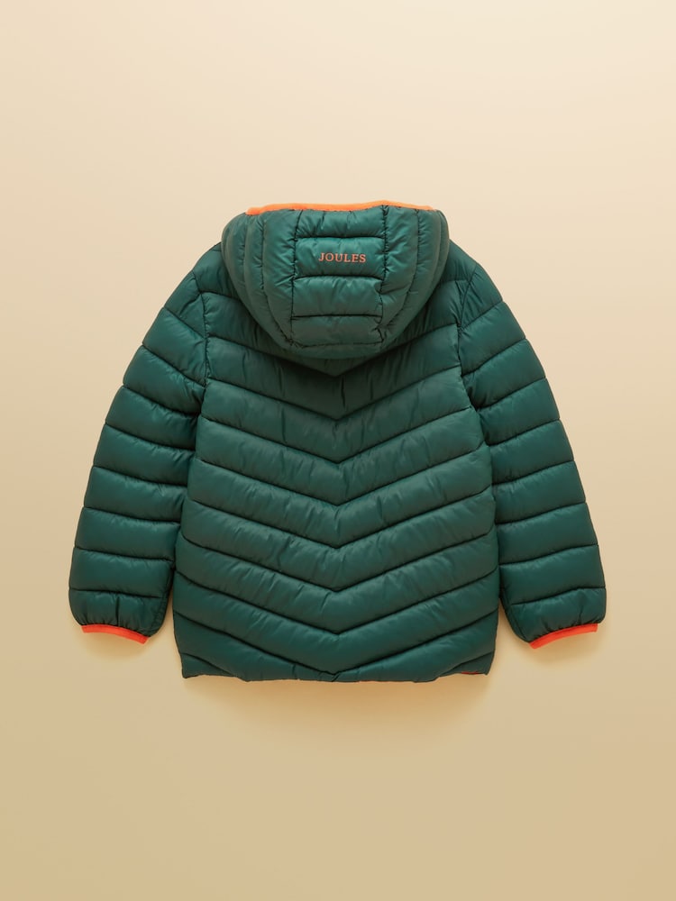 Joules Kids' Cairn Dark Green Showerproof Padded Coat - Image 2 of 5 Joules Kids' Cairn Dark Green Showerproof Padded Coat - Image 2 of 5