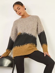 Roman Natural Petite Abstract Knit Jumper - Image 1 of 5