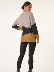 Roman Natural Petite Abstract Knit Jumper - Image 3 of 5