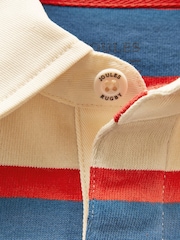 Joules Boys' Rugby Club Red & Blue Long Sleeve Rugby Shirt - Image 4 of 6
