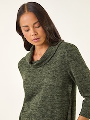 Roman Green Petite Petite Brushed Knit Wrap Blouse - Image 5 of 5