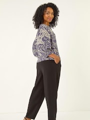 Roman Grey Petite Floral Print Button Blouse - Image 2 of 5
