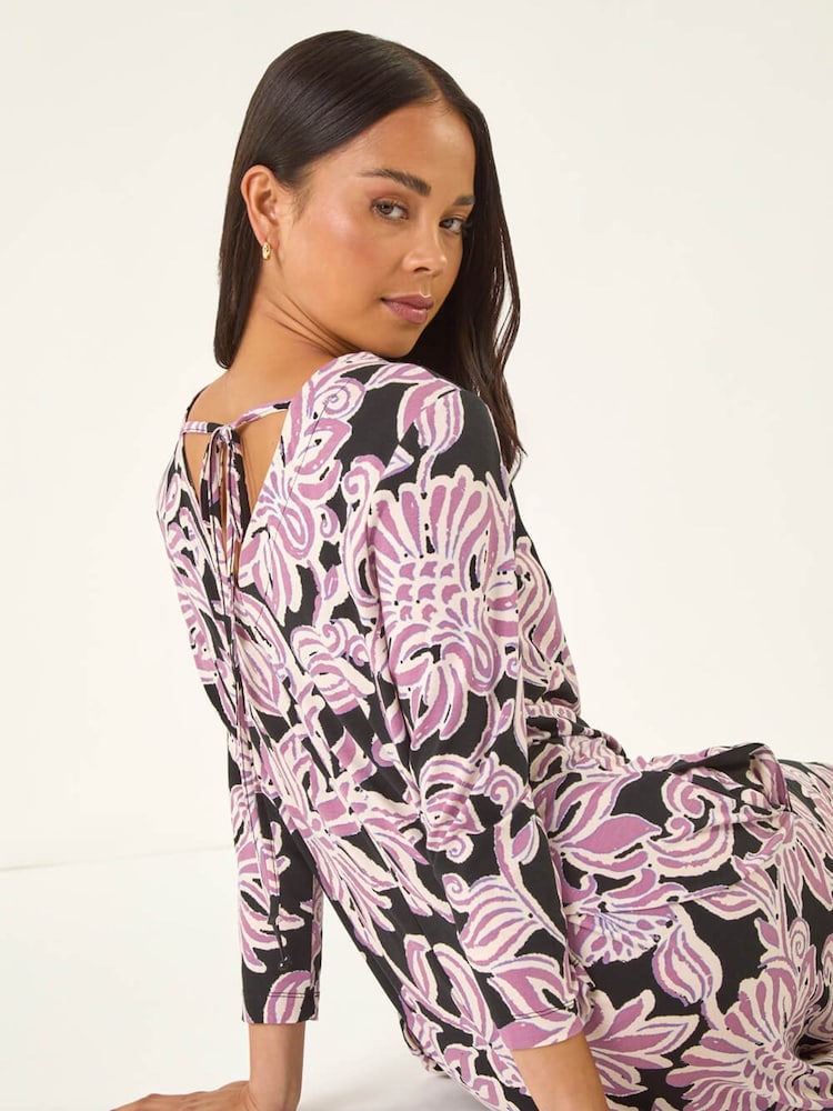 Roman Black Petite V-Neck Swing Dress - Image 2 of 5